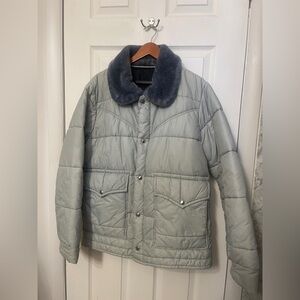 Vintage Walls Blizzard Pruf Puffer Jacket Gray Made In TX USA Men’s Sz Medium?